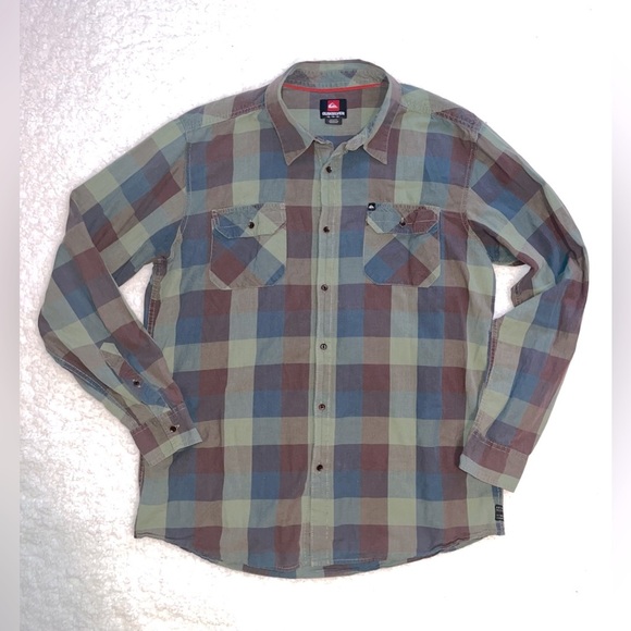 Quiksilver Plaid Button Down Shirt Men’s XL - Picture 1 of 6